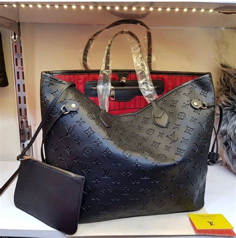 louis vuitton black embossed neverfull.